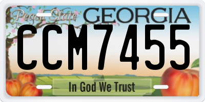 GA license plate CCM7455