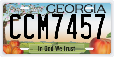 GA license plate CCM7457