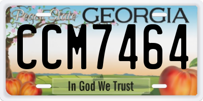 GA license plate CCM7464