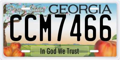 GA license plate CCM7466