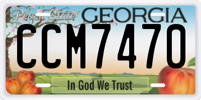 GA license plate CCM7470