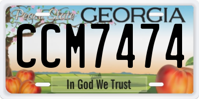 GA license plate CCM7474