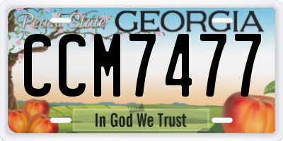 GA license plate CCM7477