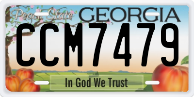 GA license plate CCM7479