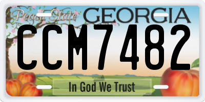 GA license plate CCM7482