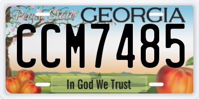 GA license plate CCM7485