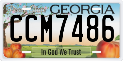 GA license plate CCM7486