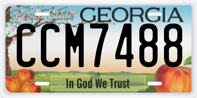 GA license plate CCM7488