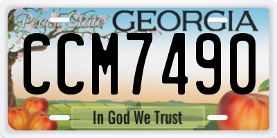 GA license plate CCM7490