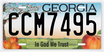 GA license plate CCM7495