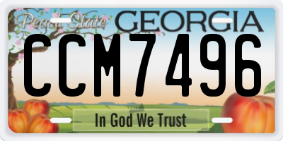 GA license plate CCM7496