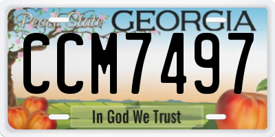 GA license plate CCM7497