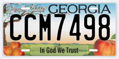 GA license plate CCM7498