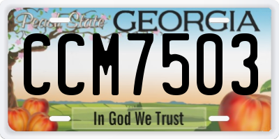 GA license plate CCM7503