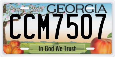 GA license plate CCM7507