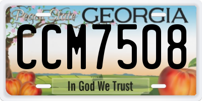 GA license plate CCM7508