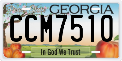 GA license plate CCM7510