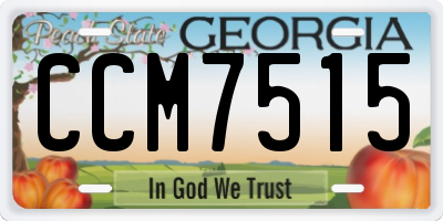 GA license plate CCM7515