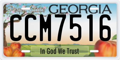 GA license plate CCM7516