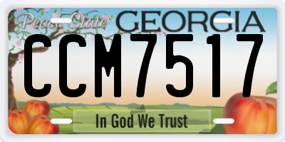 GA license plate CCM7517