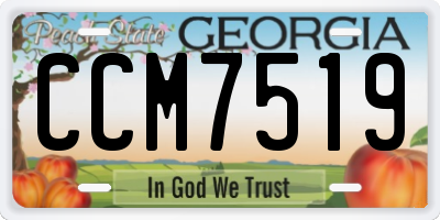 GA license plate CCM7519