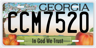 GA license plate CCM7520