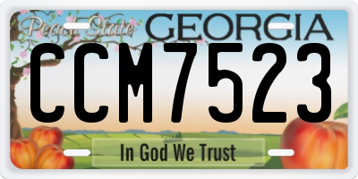 GA license plate CCM7523