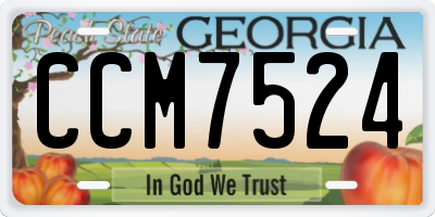 GA license plate CCM7524