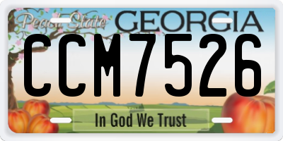 GA license plate CCM7526