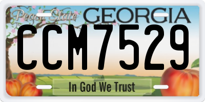 GA license plate CCM7529