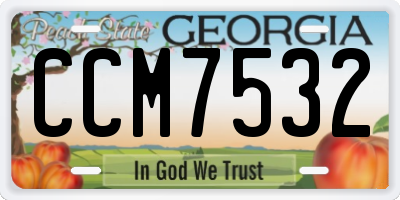 GA license plate CCM7532