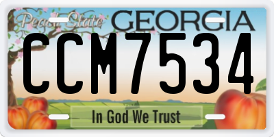 GA license plate CCM7534