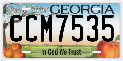 GA license plate CCM7535