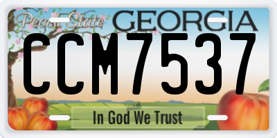 GA license plate CCM7537