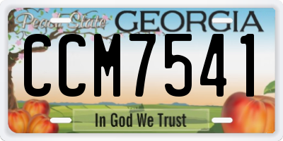 GA license plate CCM7541