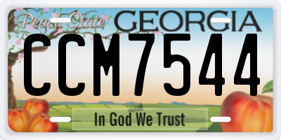 GA license plate CCM7544