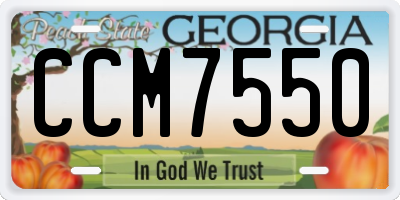GA license plate CCM7550