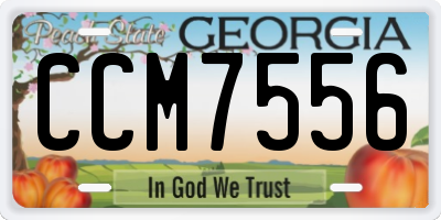 GA license plate CCM7556