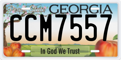 GA license plate CCM7557