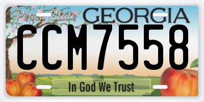 GA license plate CCM7558