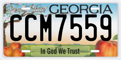 GA license plate CCM7559