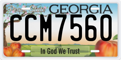 GA license plate CCM7560