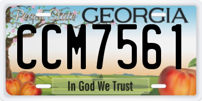 GA license plate CCM7561