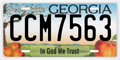 GA license plate CCM7563