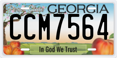 GA license plate CCM7564
