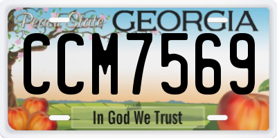 GA license plate CCM7569