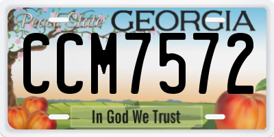 GA license plate CCM7572