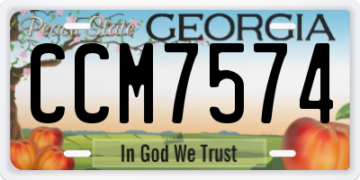 GA license plate CCM7574