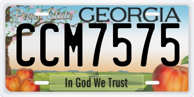 GA license plate CCM7575