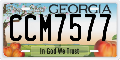 GA license plate CCM7577